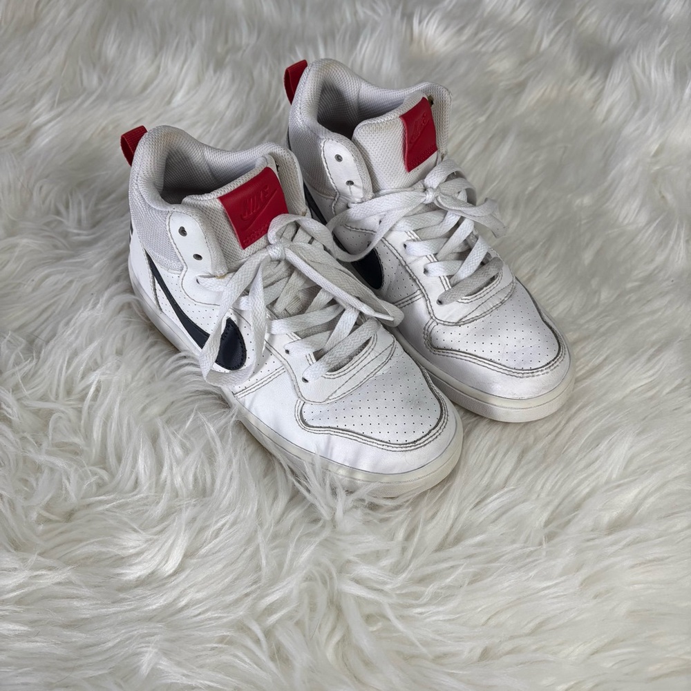 Nike Court Borough Mid 'White Obsidian Gum' 839977-107 Kids Shoes
